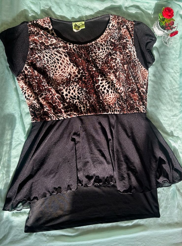 Animal Print &amp; Black Dress