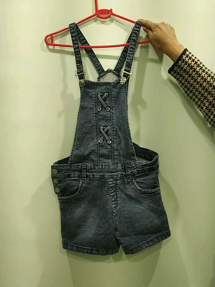 Denim Overall Shorts