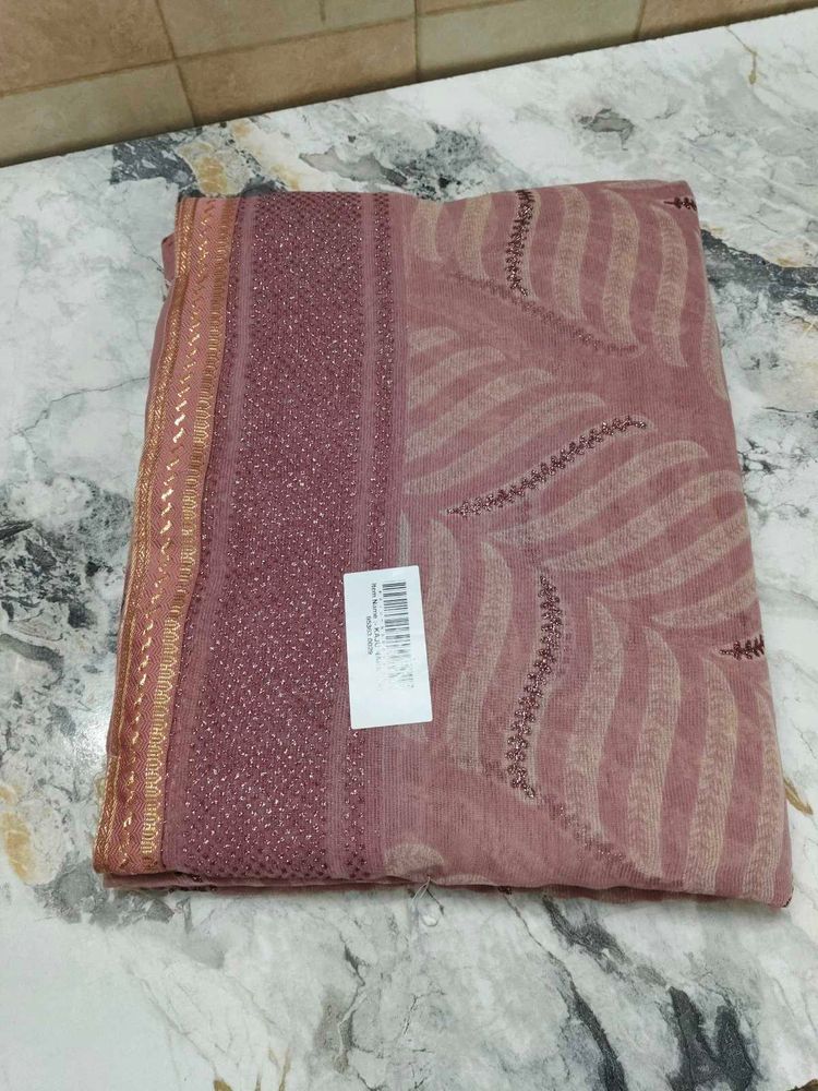 Elegant Mauve Embellished Saree