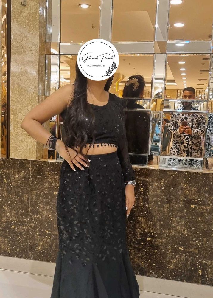 Sale! Fishcut Black Lehenga