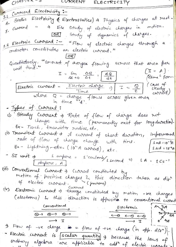 Physics Class 12 Handwritten NCERT Notes (IIT JEE)