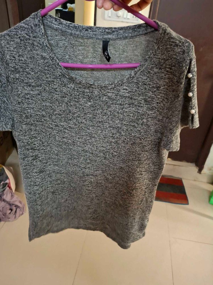 Gray Casual Top