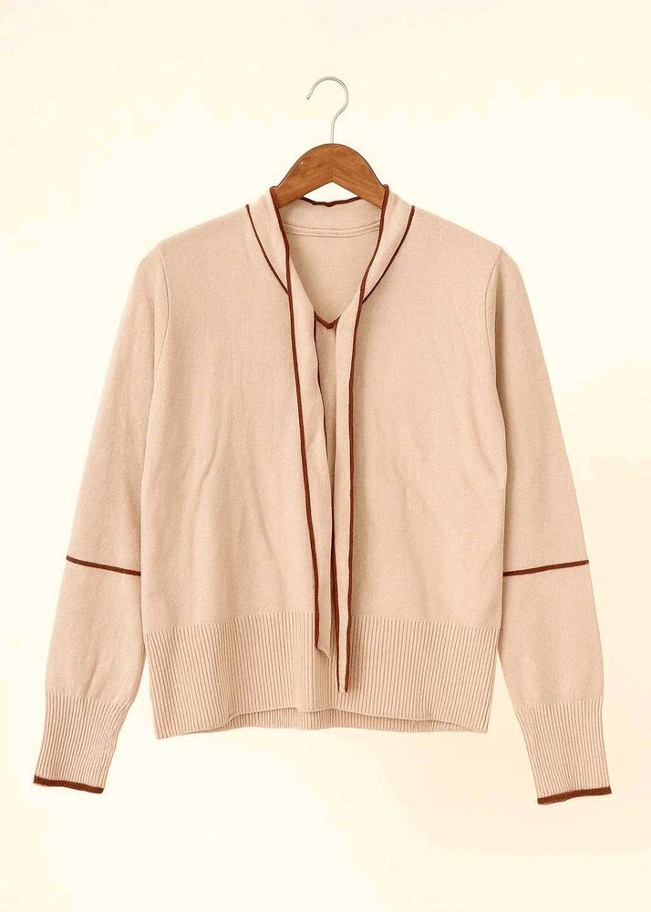 Elegant Tie-Neck Sweater