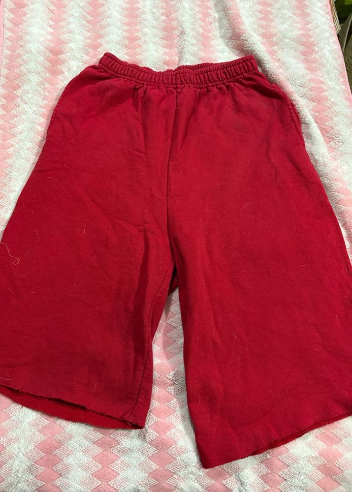 Red Casual Shorts