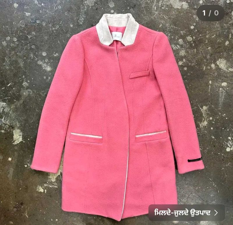 Pink Wool Blend Coat