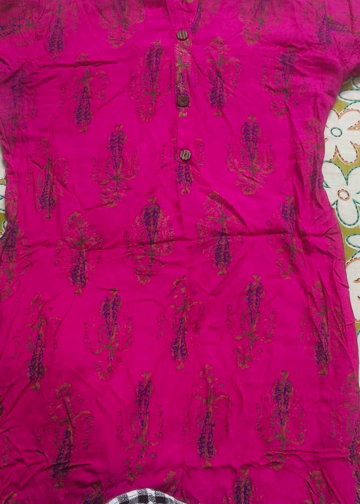 Pink Printed Kurta Pant Set