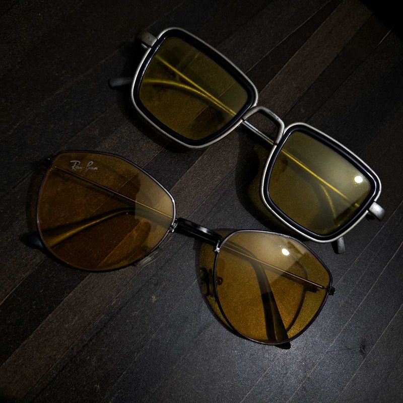 Yellow-Tinted Glasses Combo – Vintage Square &amp; Avi