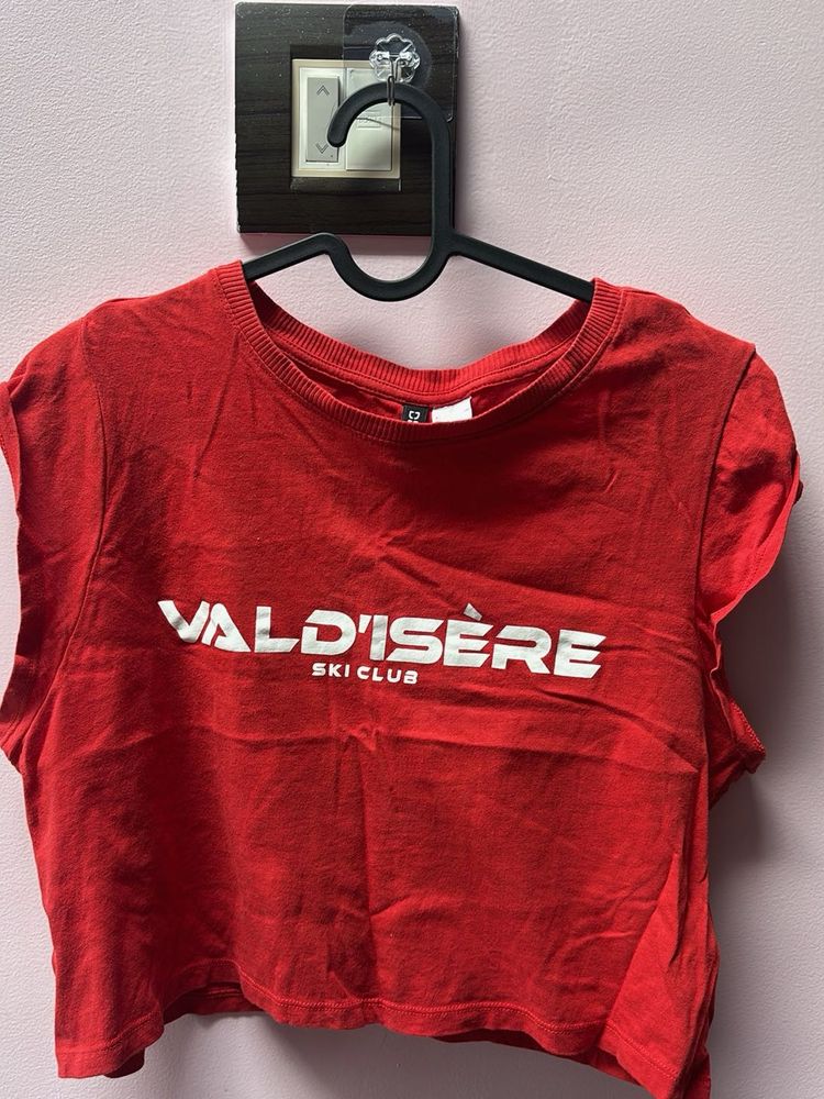 Red Val D'Isere Crop Top