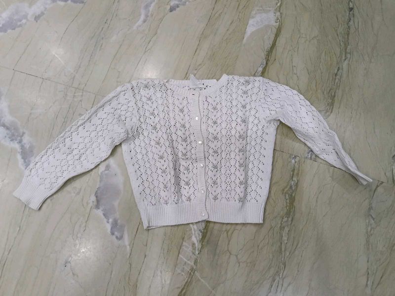Elegant White Knit Cardigan