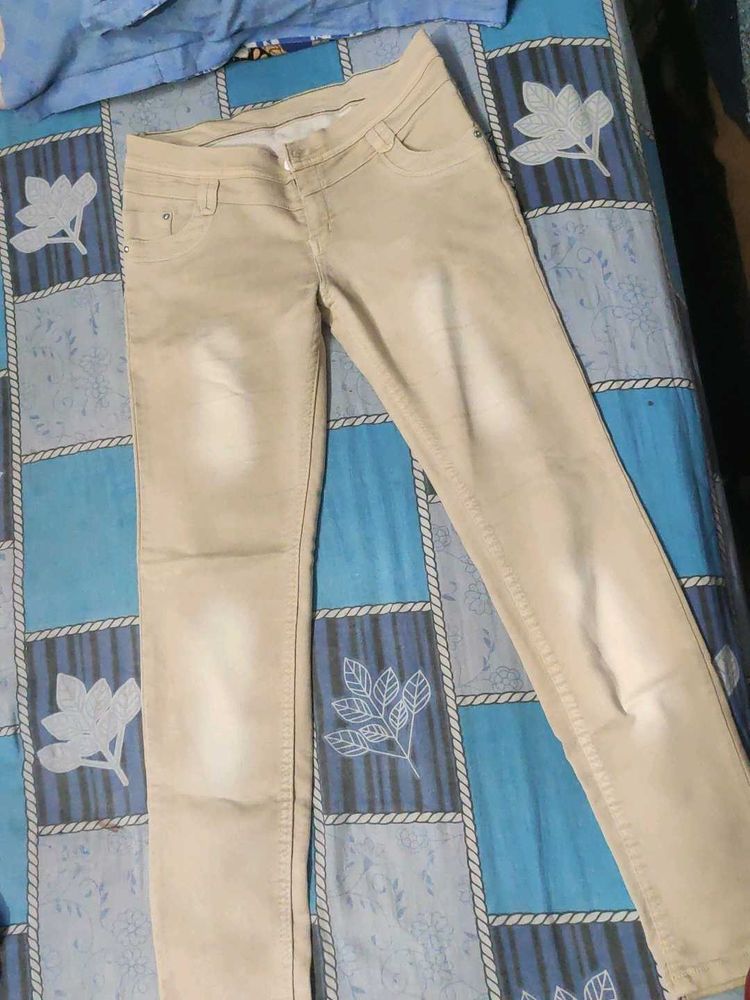 Beige Colour Jeans
