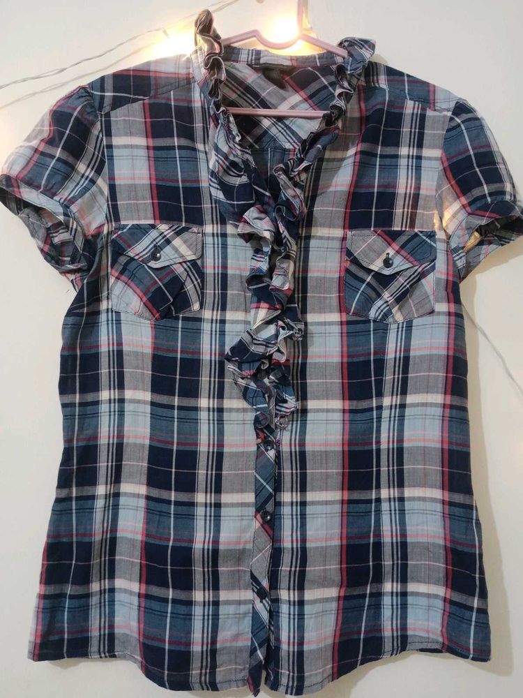Cotton Ladies Checked Shirt 🛍️🌷