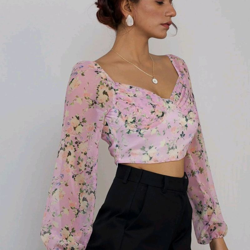 Zara Brand, Full Sleeves Crop Top