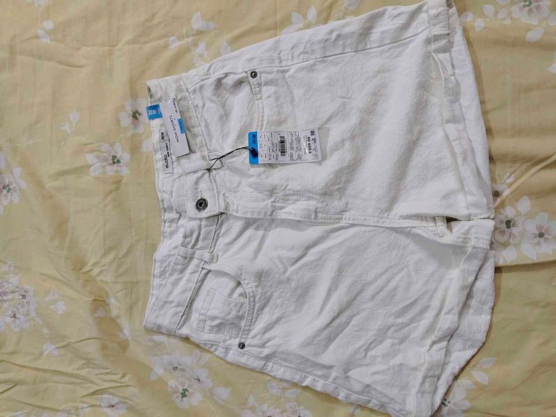 White Denim Shorts - New with Tags