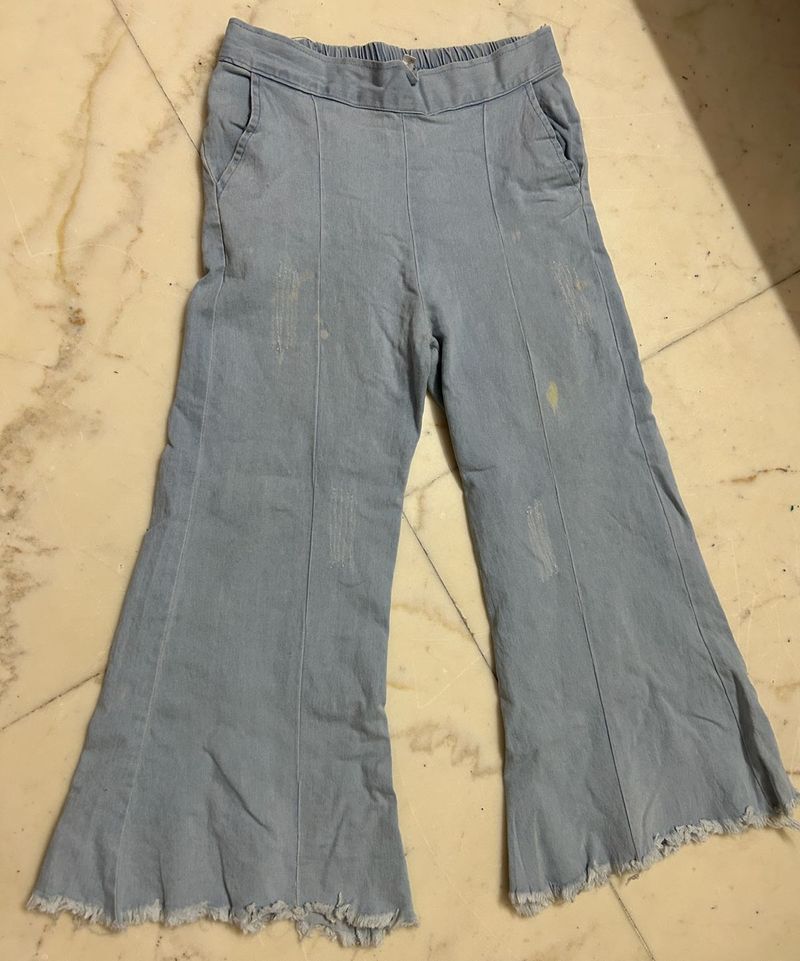 Flared Denim Pants