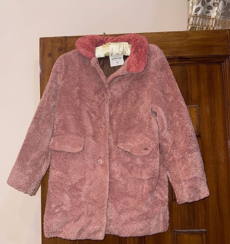 Benetton Pink Teddy Coat