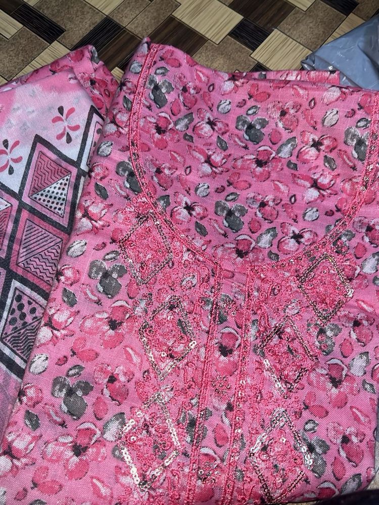 Pink Floral Salwar Kameez Set