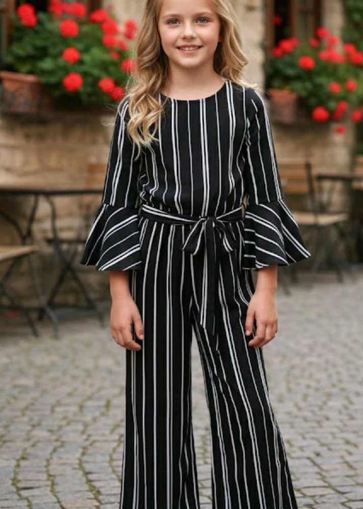 Striped Bell Sleeve Jumpsuit
