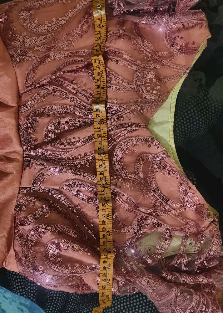 Peach Sequin Detail Dress