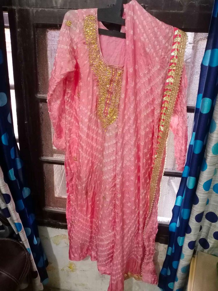 Pink Embroidered Kurta Set