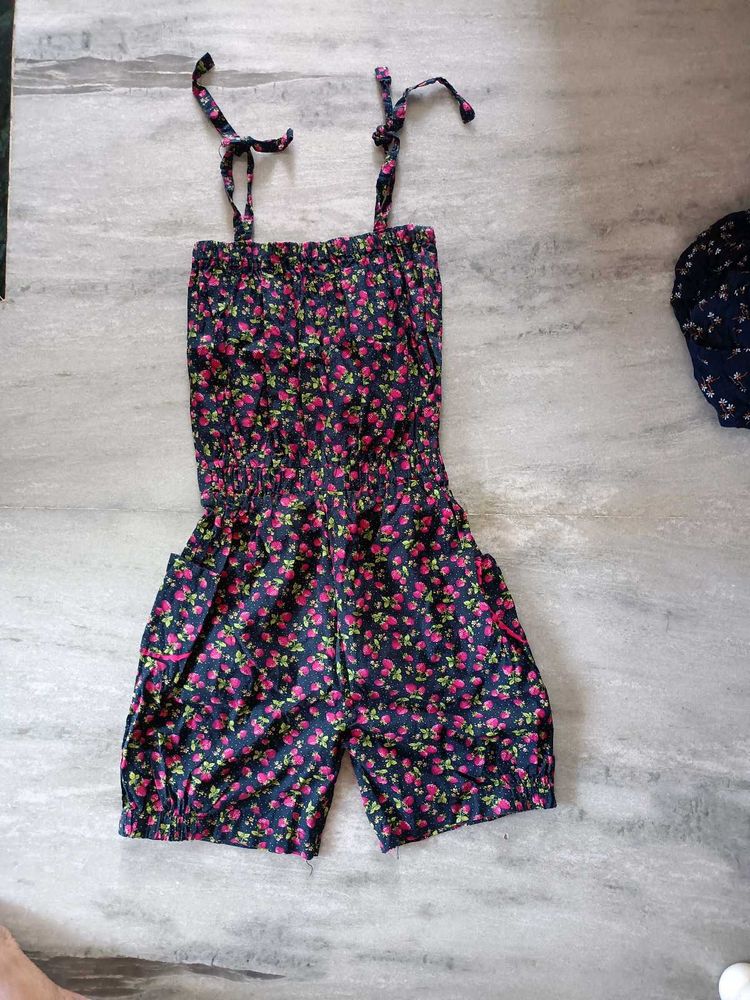 Floral Print Girls Jumpsuit