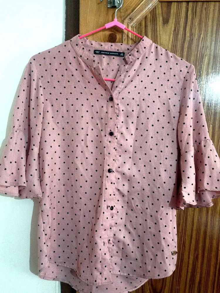 Pink Polka Dot Blouse