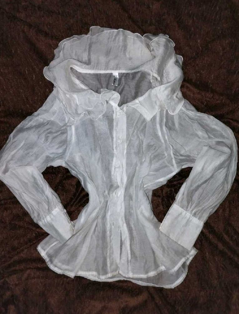 WHITE ADDI SHIRT (See-through)