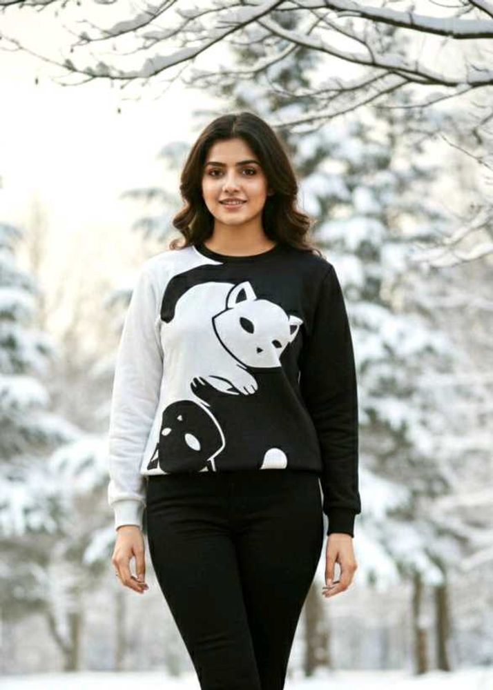 Unique Black &amp; White Cat Sweatshirt