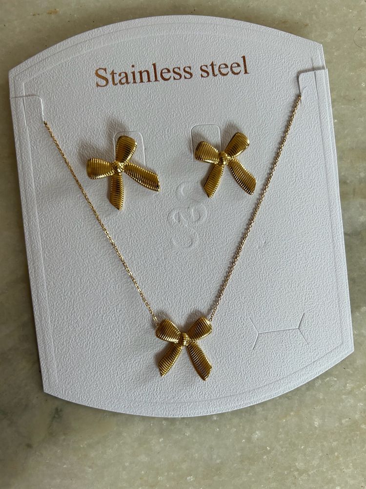 Anti Tarnish Chain And Earring Combo