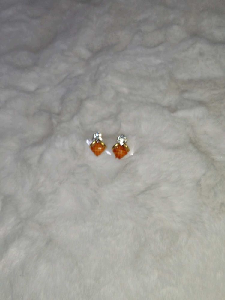 Orange Stone Earrings