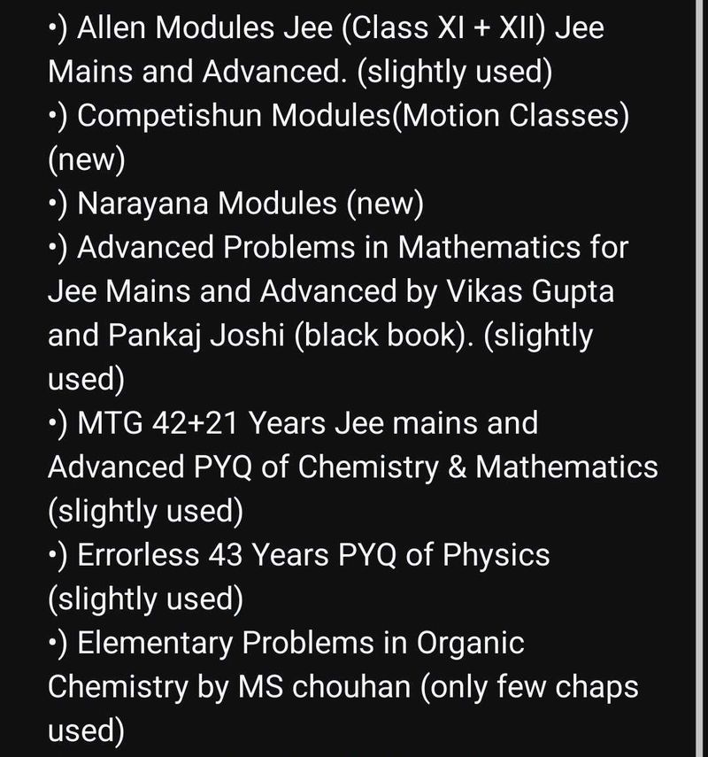 LIST OF JEE BOOKS📚