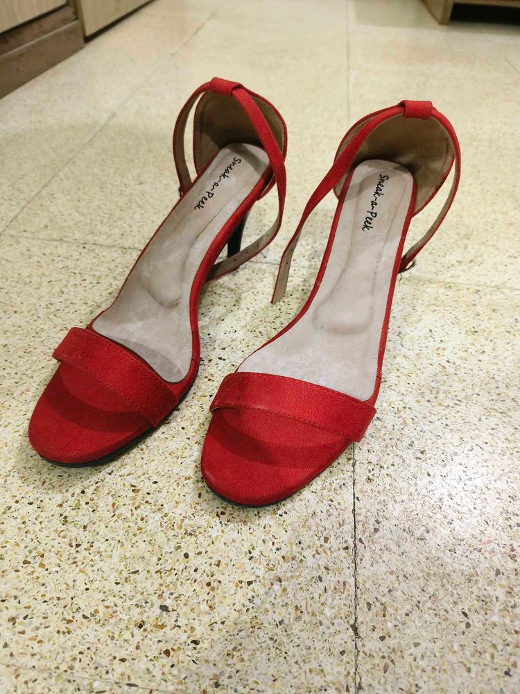 Red Strappy Heels
