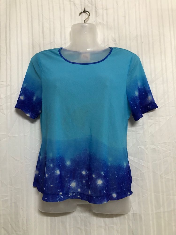 Blue Short Sleeve Top