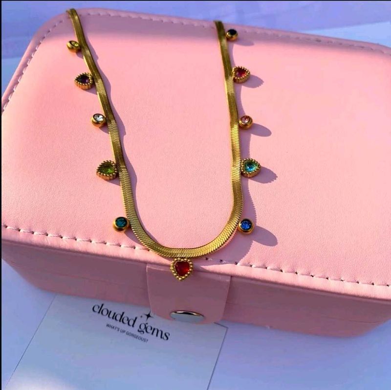 Clouded Gems Colorful Antiturnish Necklace