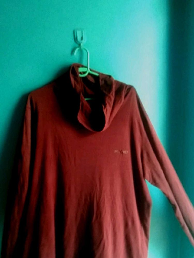 Maroon Turtleneck Top