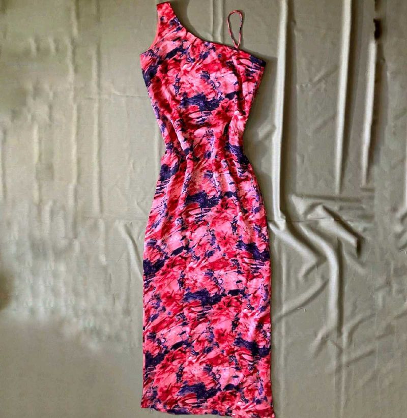 Abstract Print Sheath Midi Dress