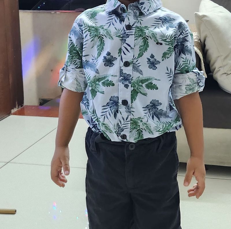 Boys Floral Print Shirt