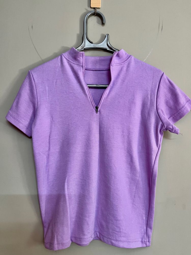 Trendy Purple Collar Top For Women💜