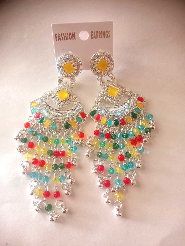 Colorful Beaded Dangle Earrings