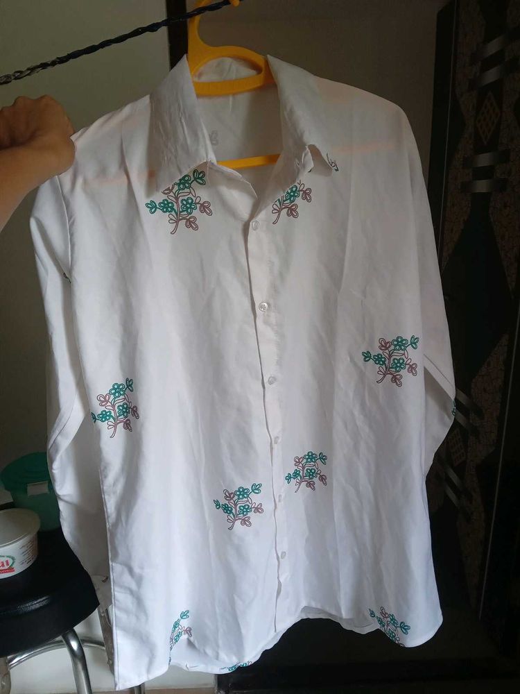 Floral White Shirt