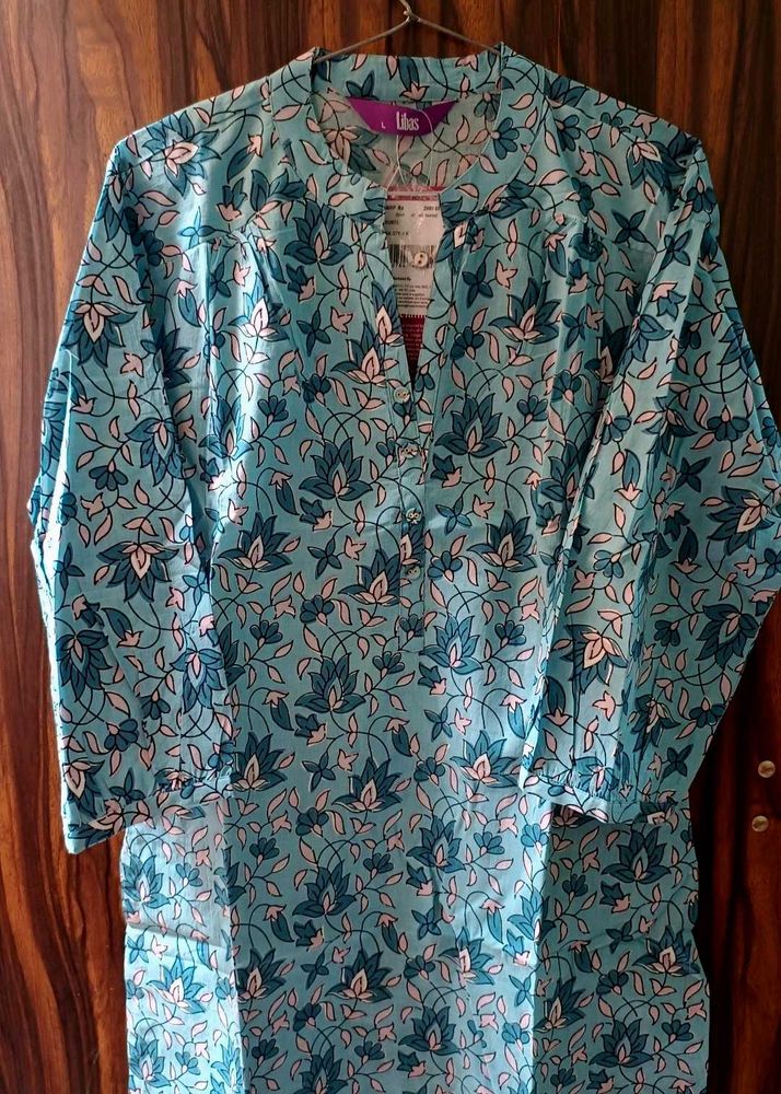 Libas Blue Floral Kurti – Cool, Comfy &amp; Charming