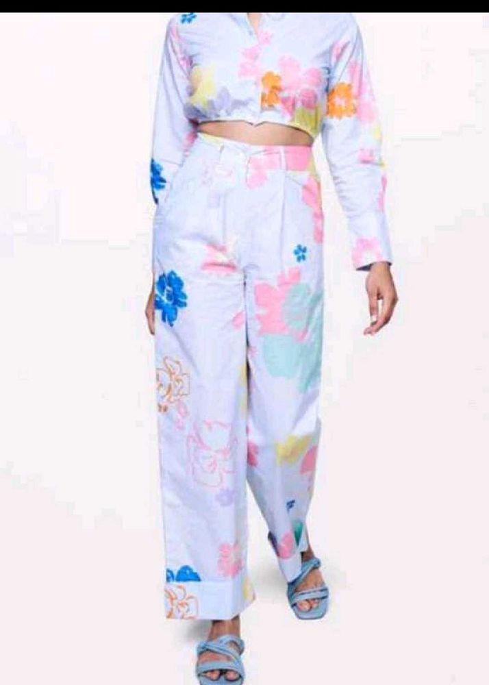 Floral Print Pants &amp; Top Set