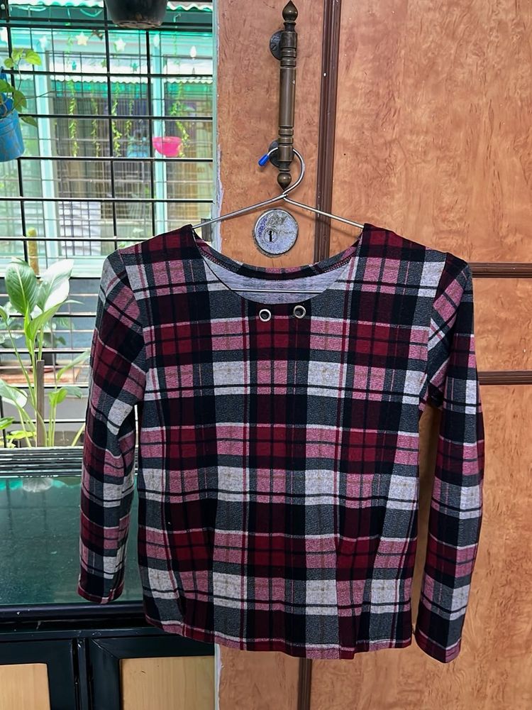 Checks Long Sleeve Top