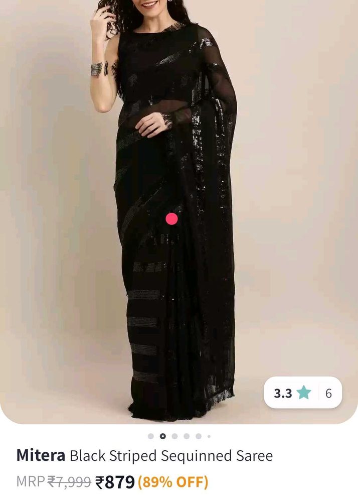 Black Sequinned Saree🖤