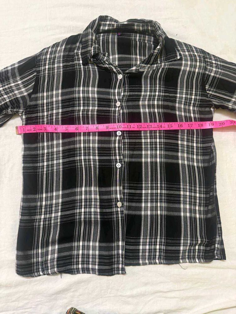 Checked Black &amp; White Shirt