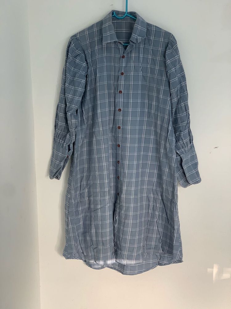 Grey Checkered Shirt Dress | Casual &amp; Comfortable