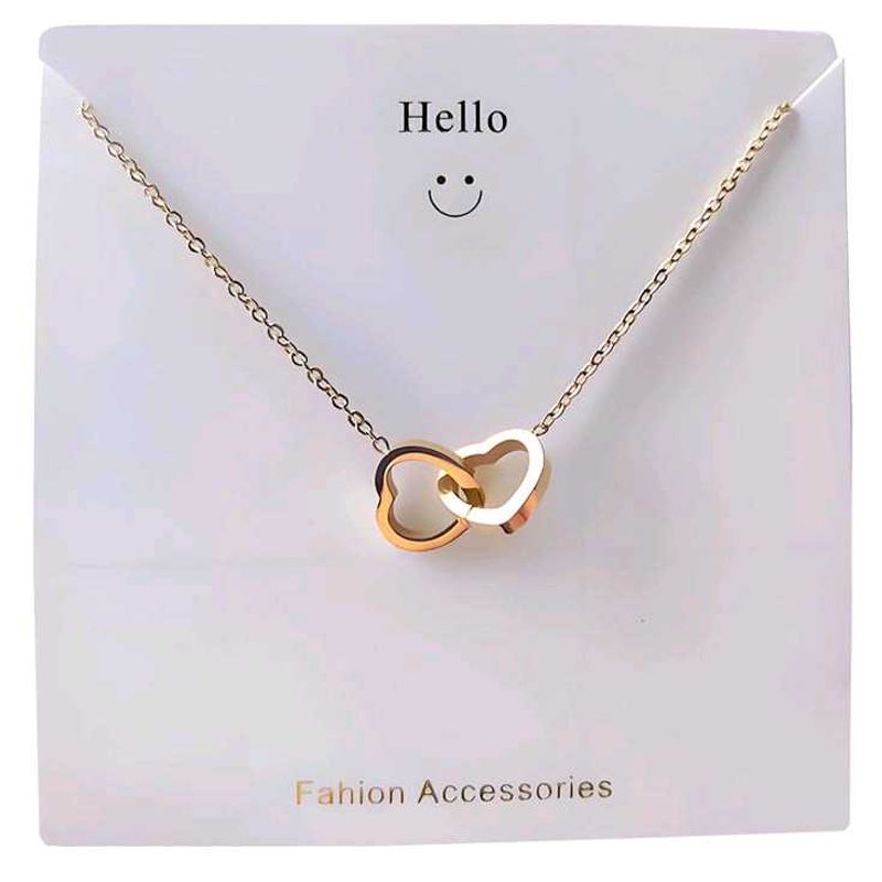 Anti - Tarnish stainless steel loop heart necklace