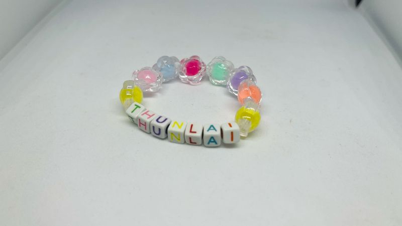 Custom Name Flower Beaded Bracelet