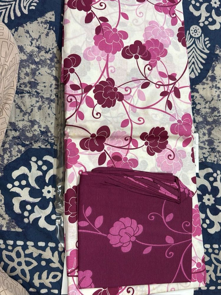 Beautiful White And Pink Bedsheet