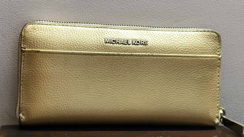 Michael Kors Pale Gold Continental Leather Wallet
