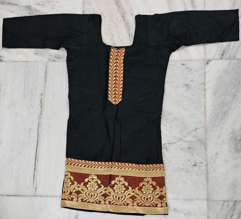 Black Kurti with Gold Embroidery